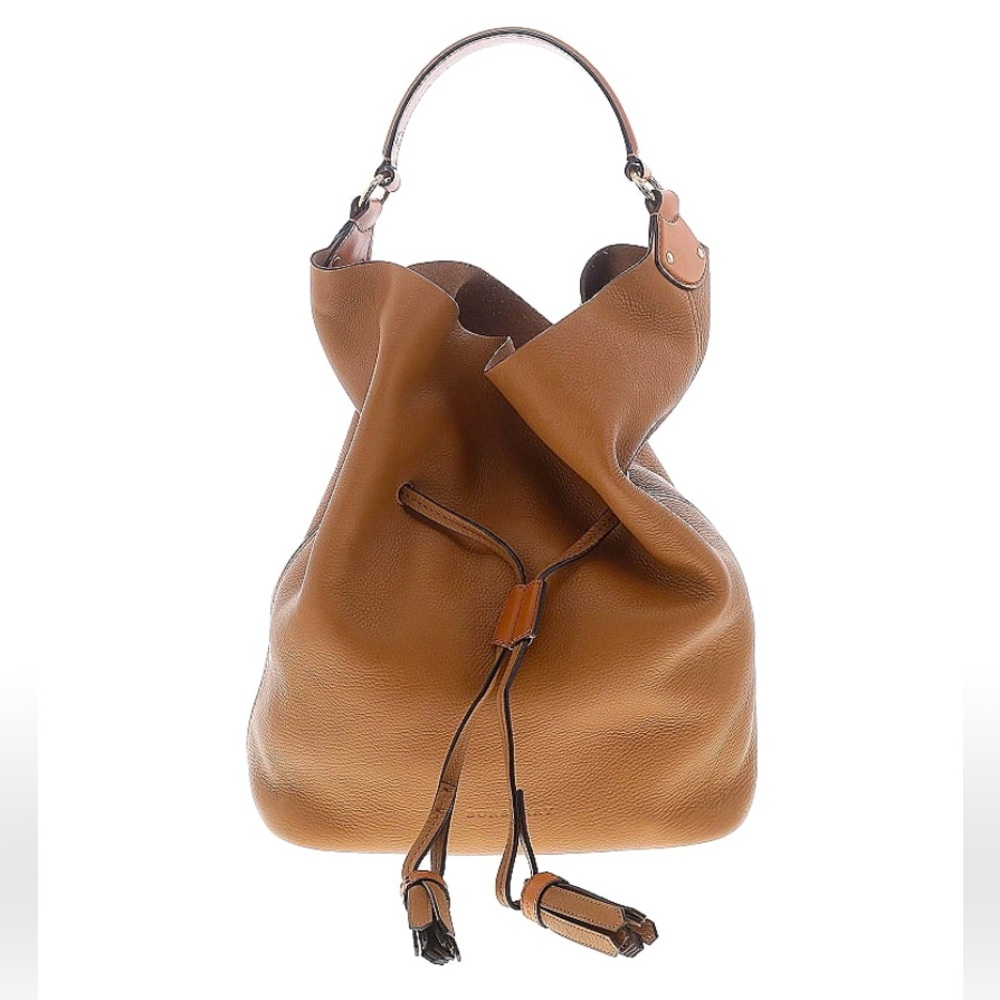 Burberry Ashby Grainy Leather Hobo Handbag + Wristlet